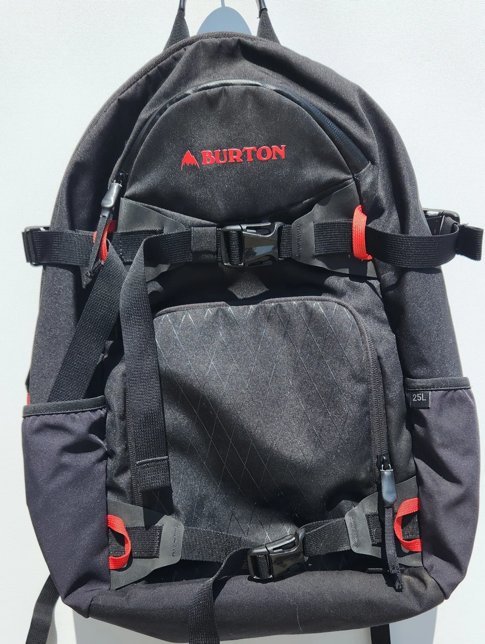 Burton 25L Black Red Snowboard Backpack Laptop Outdoor Hiking Pack